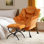 Modern Lazy Chair with Ottoman Accent Contemporary Lounge