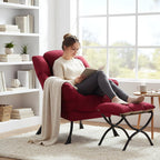 Modern Lazy Chair with Ottoman Accent Contemporary Lounge