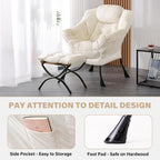 Modern Lazy Chair with Ottoman Accent Contemporary Lounge