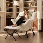 Modern Lazy Chair with Ottoman Accent Contemporary Lounge