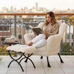 Modern Lazy Chair with Ottoman Accent Contemporary Lounge