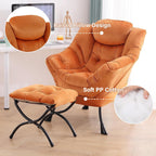 Modern Lazy Chair with Ottoman Accent Contemporary Lounge
