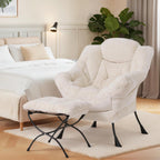 Modern Lazy Chair with Ottoman Accent Contemporary Lounge