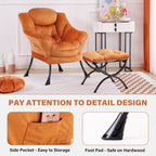 Modern Lazy Chair with Ottoman Accent Contemporary Lounge
