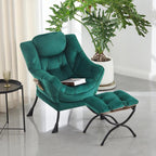 Modern Lazy Chair with Ottoman Accent Contemporary Lounge