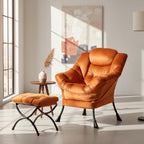 Modern Lazy Chair with Ottoman Accent Contemporary Lounge
