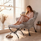 Modern Lazy Chair with Ottoman Accent Contemporary Lounge