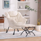 Modern Lazy Chair with Ottoman Accent Contemporary Lounge