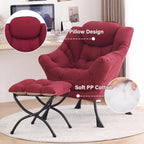 Modern Lazy Chair with Ottoman Accent Contemporary Lounge