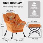 Modern Lazy Chair with Ottoman Accent Contemporary Lounge