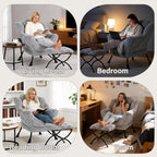 Modern Lazy Chair with Ottoman Accent Contemporary Lounge
