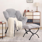 Modern Lazy Chair with Ottoman Accent Contemporary Lounge