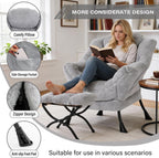 Modern Lazy Chair with Ottoman Accent Contemporary Lounge