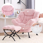 Modern Lazy Chair with Ottoman Accent Contemporary Lounge