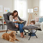 Modern Lazy Chair with Ottoman Accent Contemporary Lounge