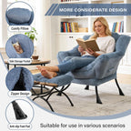 Modern Lazy Chair with Ottoman Accent Contemporary Lounge