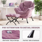 Modern Lazy Chair with Ottoman Accent Contemporary Lounge