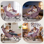 Modern Lazy Chair with Ottoman Accent Contemporary Lounge