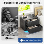 Modern LED Bedside Table with Charging Function