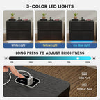 Modern LED Bedside Table with Charging Function