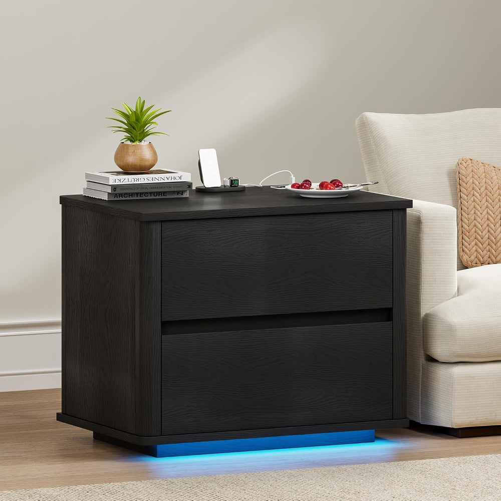 Modern LED Bedside Table with Charging Function