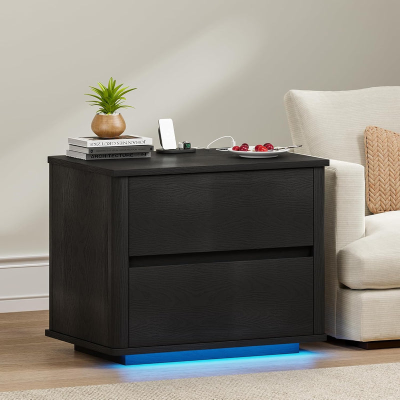 Modern LED Bedside Table with Charging Function