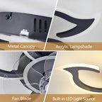 Modern LED Ceiling Fan Light with Remote 6