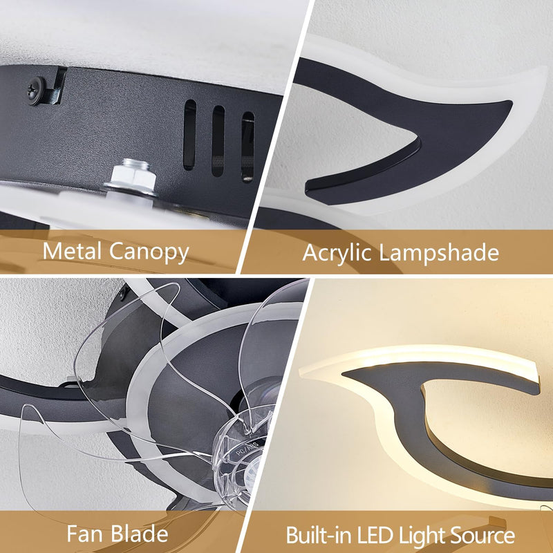 Modern LED Ceiling Fan Light with Remote 6