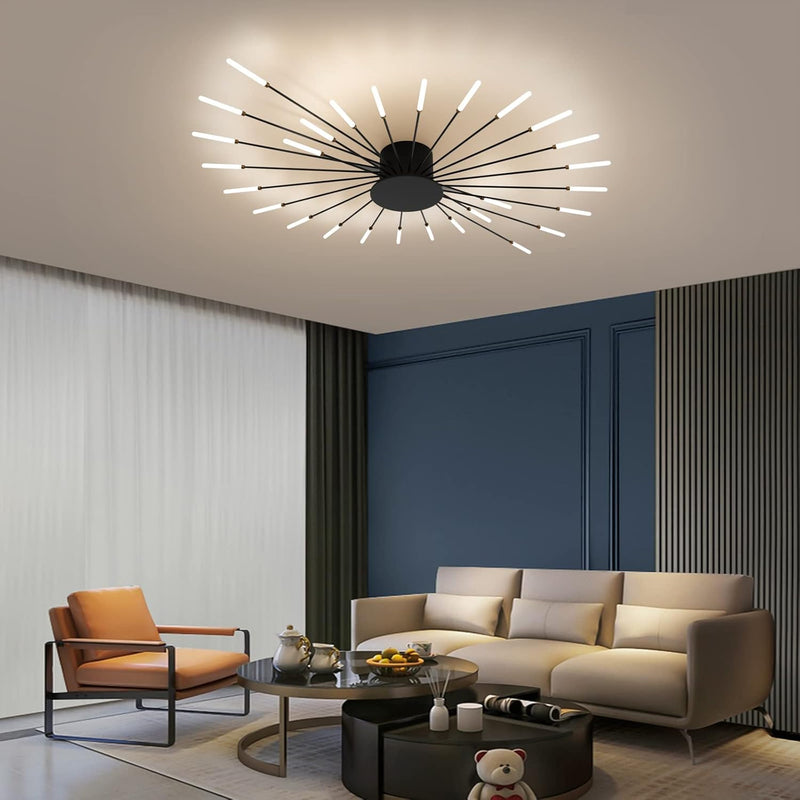 Modern LED Ceiling Light 28 Heads Golden Flush