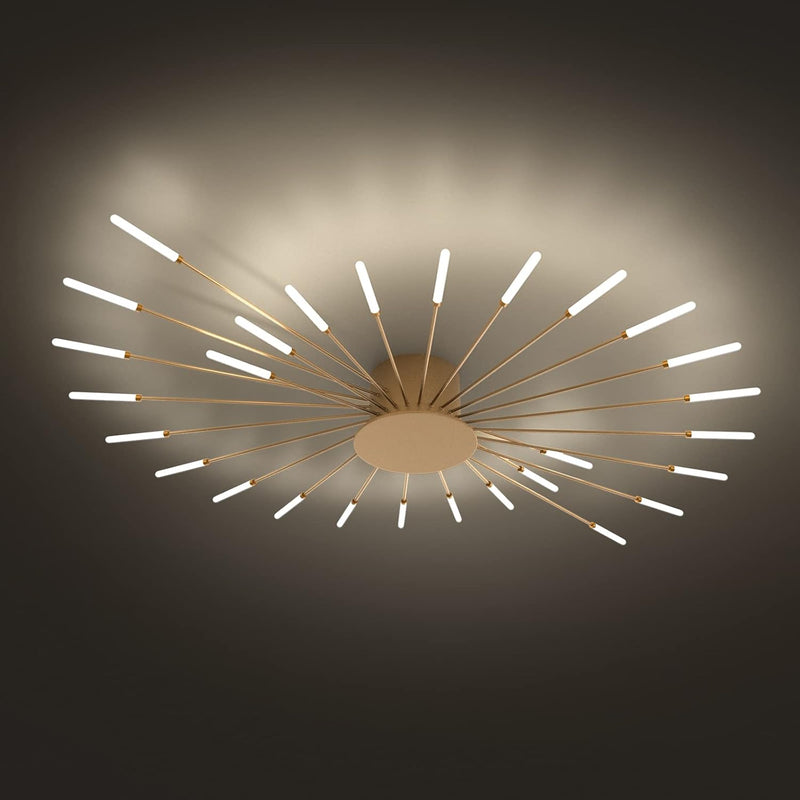 Modern LED Ceiling Light 28 Heads Golden Flush
