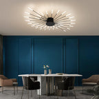Modern LED Ceiling Light 28 Heads Golden Flush