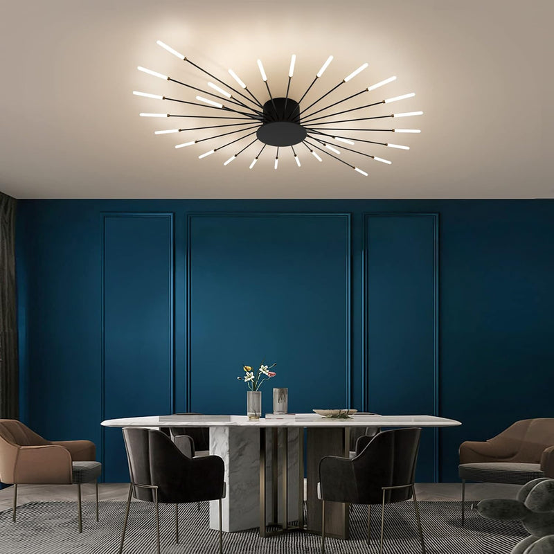 Modern LED Ceiling Light 28 Heads Golden Flush