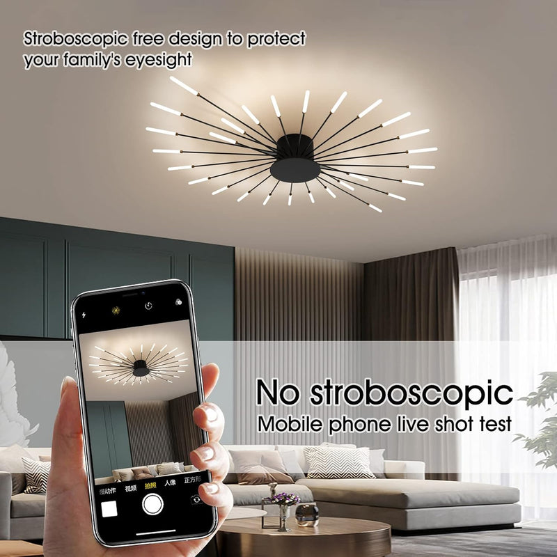 Modern LED Ceiling Light 28 Heads Golden Flush