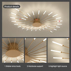Modern LED Ceiling Light 28 Heads Golden Flush