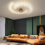 Modern LED Ceiling Light 28 Heads Golden Flush