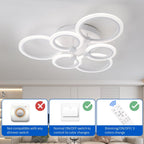 Modern LED Ceiling Light 6 Rings Dimmable 3000K-6500K