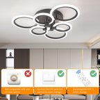 Modern LED Ceiling Light 6 Rings Dimmable 3000K-6500K
