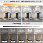 Modern LED Ceiling Light 6 Rings Dimmable 3000K-6500K