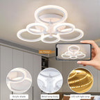 Modern LED Ceiling Light 6 Rings Dimmable 3000K-6500K