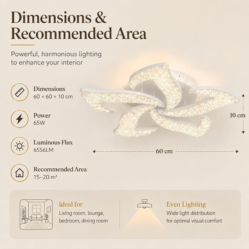 Modern LED Ceiling Light Dimmable 65W Lamp