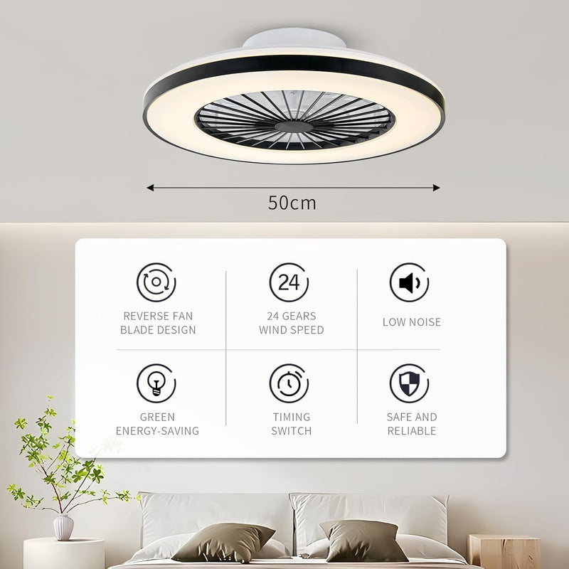 Modern LED Ceiling Light with Fan RGB Lights