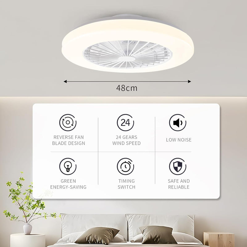 Modern LED Ceiling Light with Fan RGB Lights