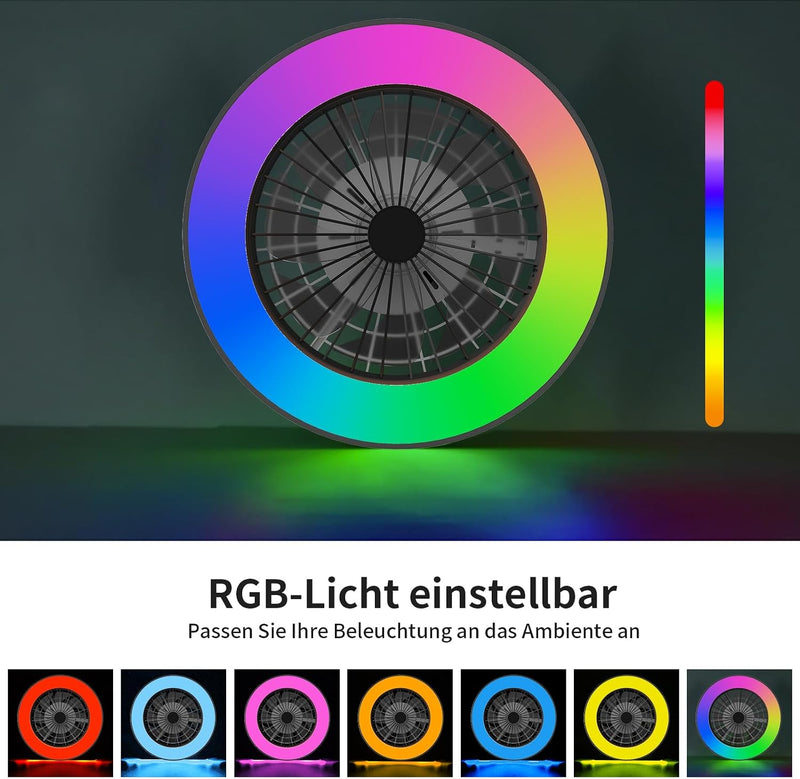 Modern LED Ceiling Light with Fan RGB Lights