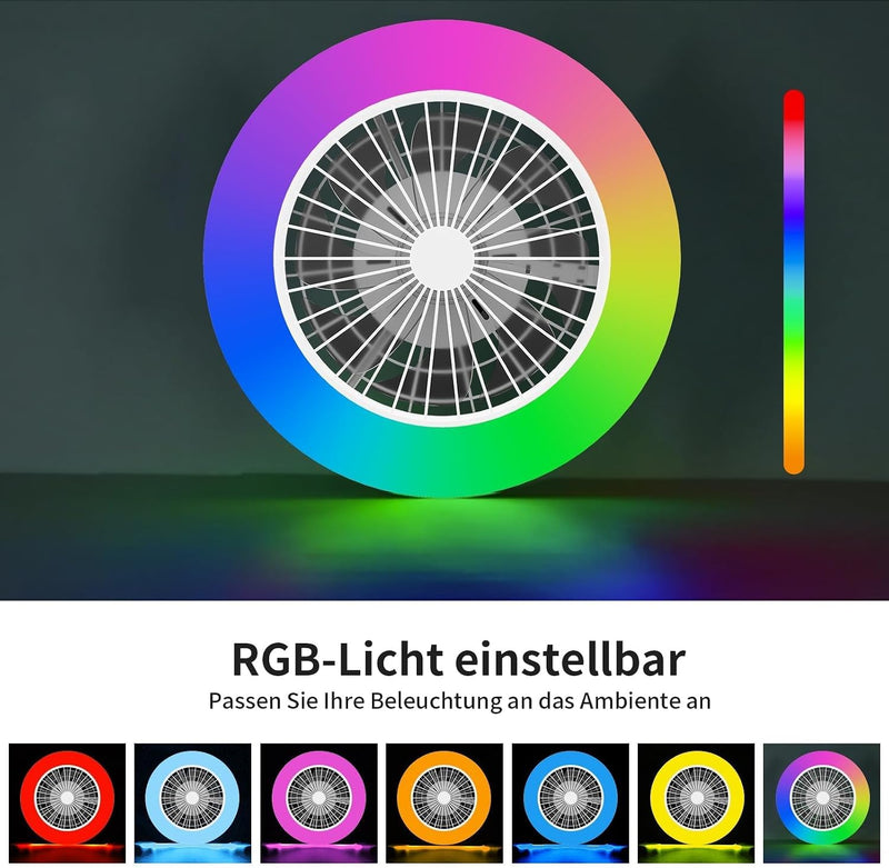 Modern LED Ceiling Light with Fan RGB Lights
