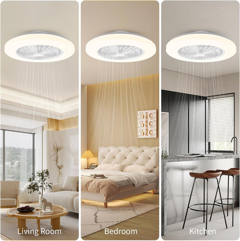 Modern LED Ceiling Light with Fan RGB Lights