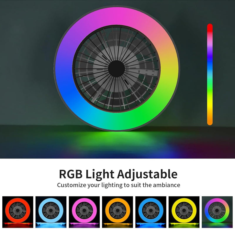 Modern LED Ceiling Light with Fan RGB Lights
