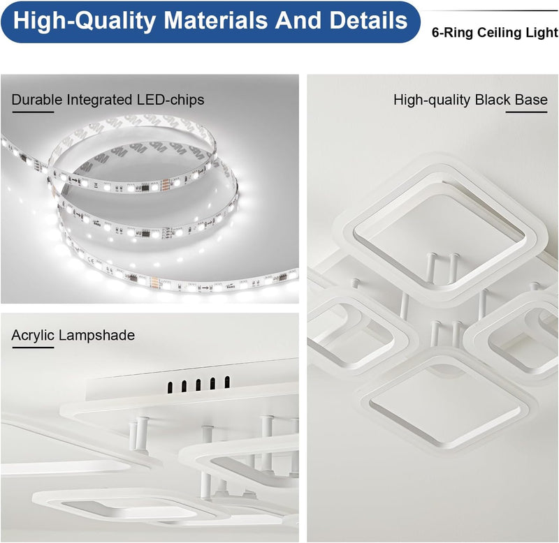 Modern LED Ceiling Lights Flush Mount 48W Light