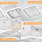 Modern LED Ceiling Lights Flush Mount 48W Chandeliers