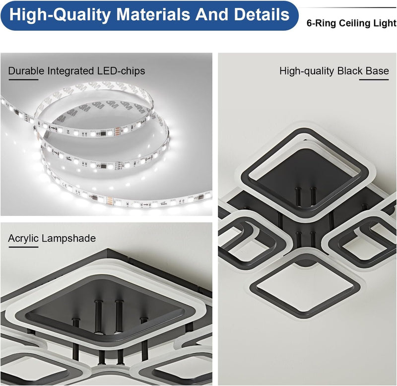 Modern LED Ceiling Lights Flush Mount 48W Light