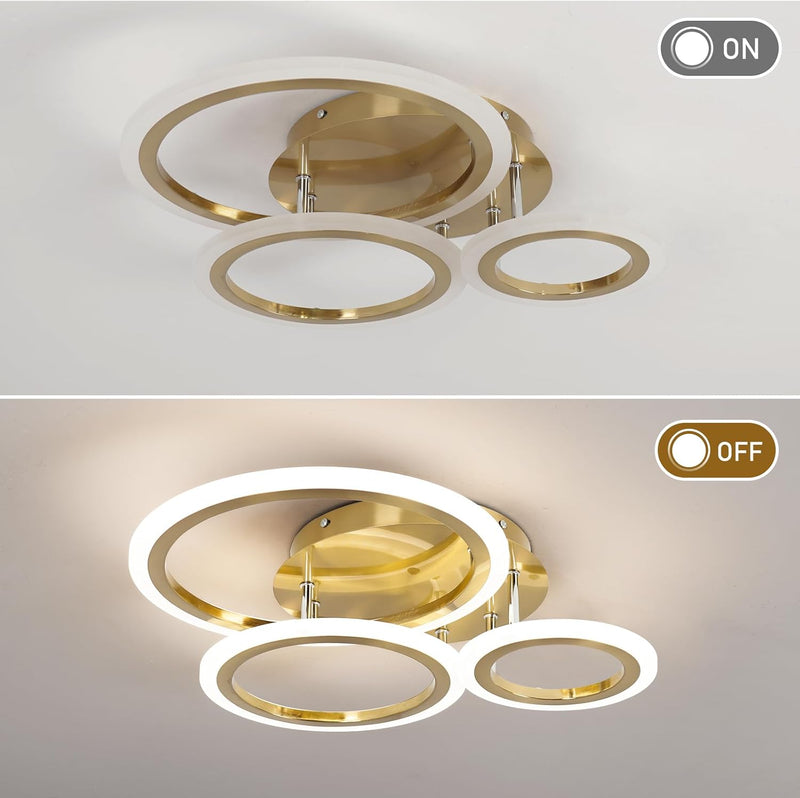 Modern LED Dimmable Ceiling Light 3 Circle Lights